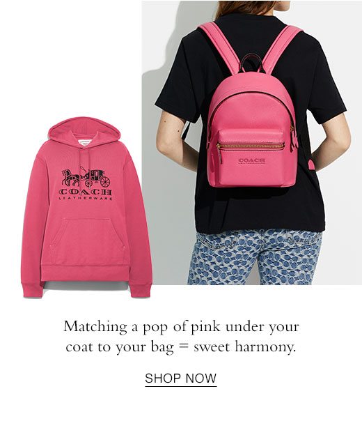 Matching a pop of pink under your coat to your bag = sweet harmony. SHOP NOW