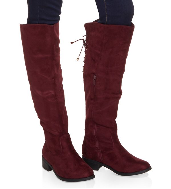 Lace Up Back Over the Knee Boots