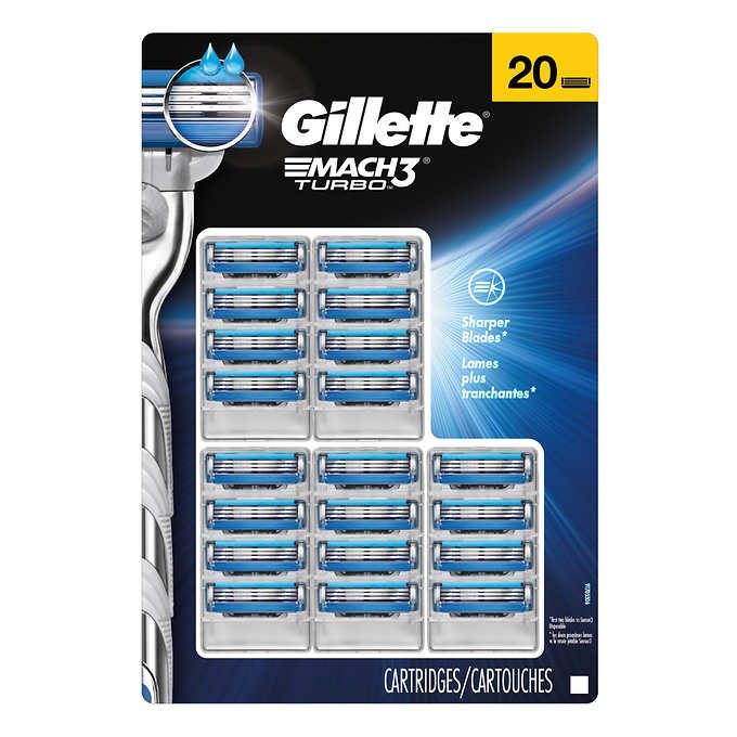 Gillette Mach3 Turbo Cartridge Refills, 20-Count