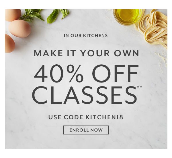40% Off Cooking Classes