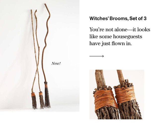 Witches' brooms, set of 3