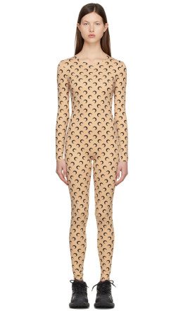 Marine Serre - Beige Moon Catsuit