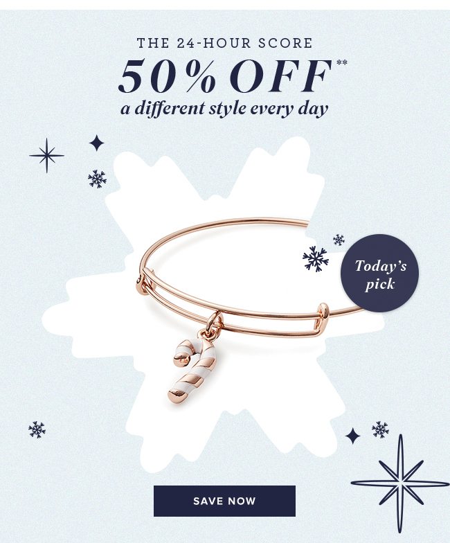 50% off the Candy Cane Charm Bangle! Today only.