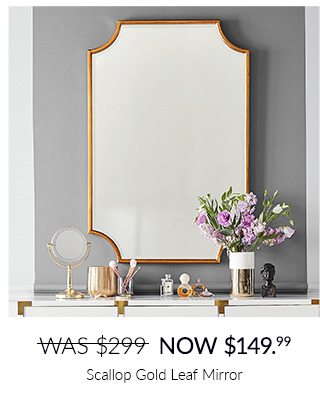 SCLLOP GOLD LEAF MIRROR