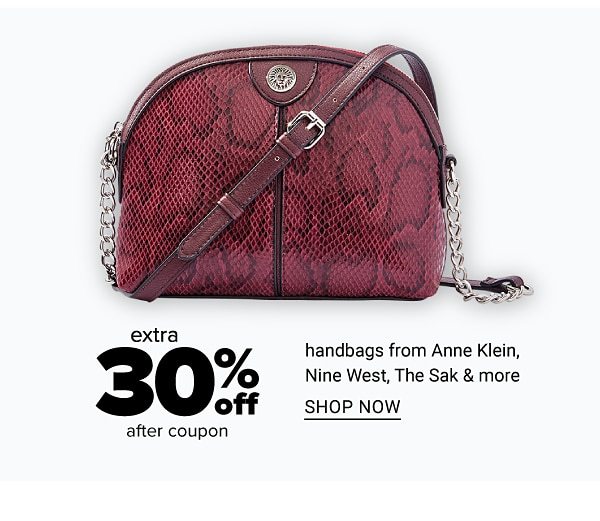 Extra 30% off After Coupon on Handbags from Anne Klein, Nine West, The Sak and more - Shop Now