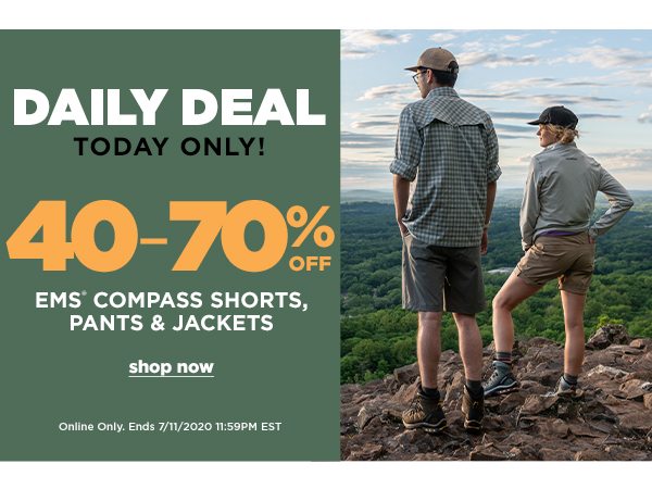 Daily Deal: 40-70% OFF EMS Compass Shorts, Pants & Jackets - Online Only - Click to Shop