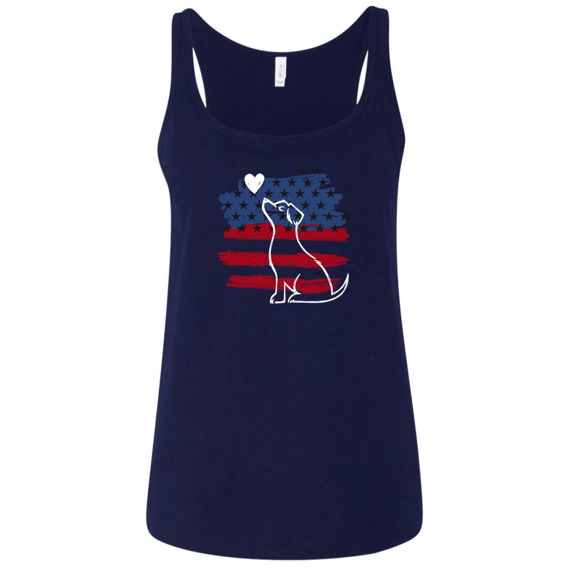 Image of I Love My Patriotic Pup Relaxed Fit Navy Tank