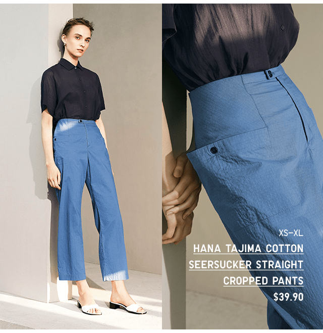 PDP2 - HANA TAJIMA COTTON SEERSUCKER STRAIGHT CROPPED PANTS