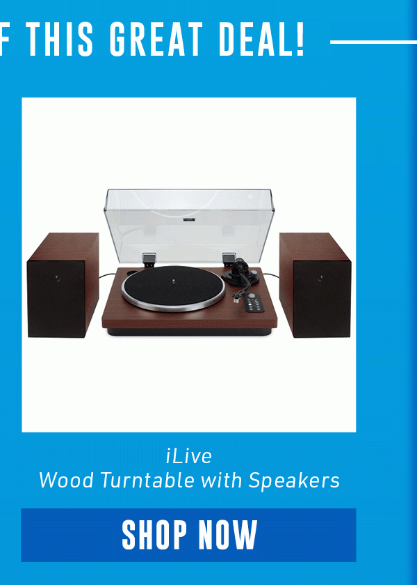 iLive Wood Turntable with Speakers