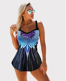 Printed Spaghetti Strap Swimdress and Panty 