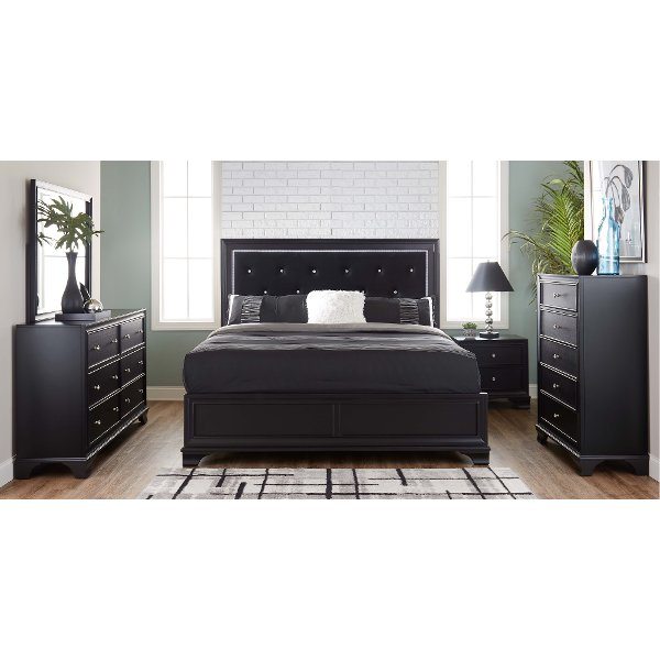 Brooklyn Black 4 Piece Queen Bedroom Set