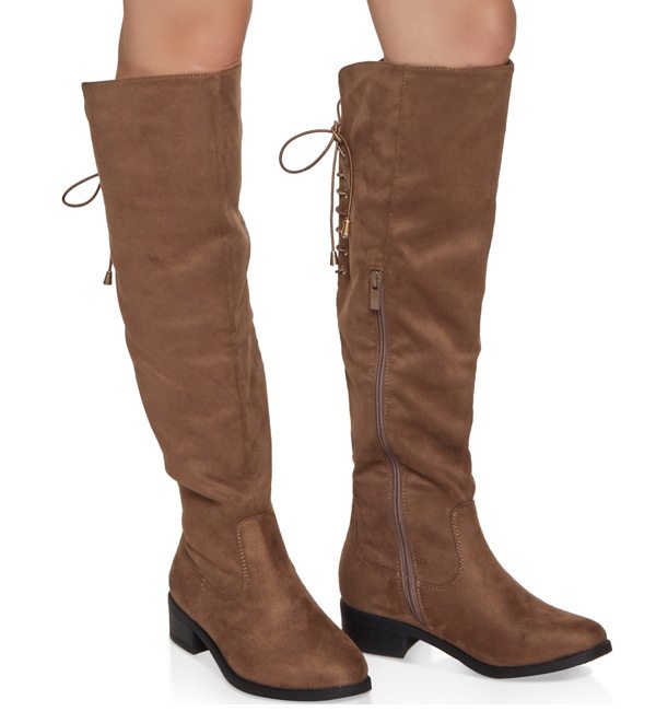 Lace Up Back Over the Knee Boots