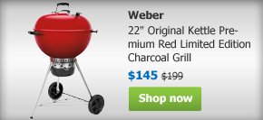 Shop Weber 22 Original Kettle Premium Red Limited Edition Charcoal Grill