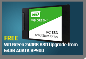 Free WD Green 240GB SSD Upgrade from 64GB ADATA SP900