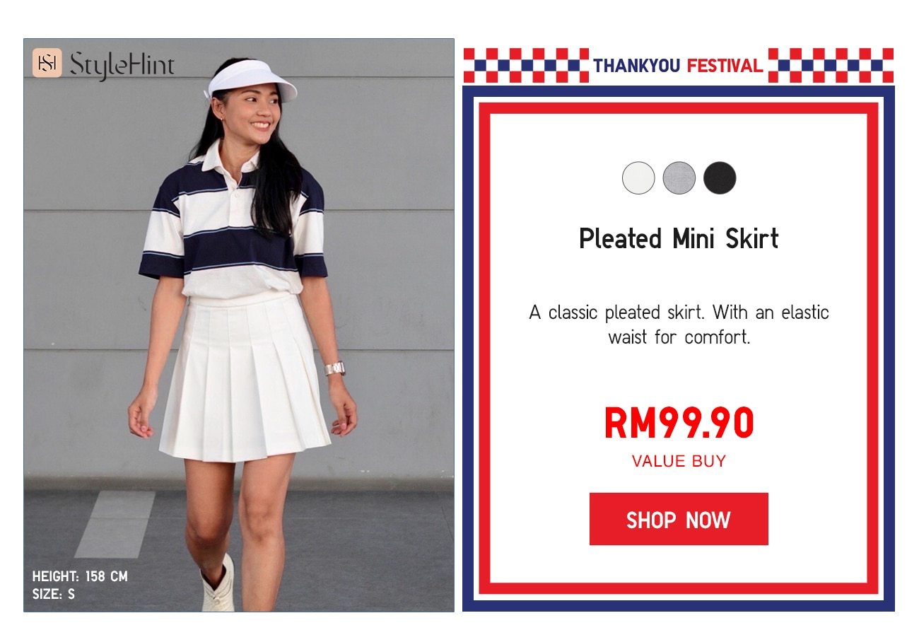 Pleated Mini Skirt