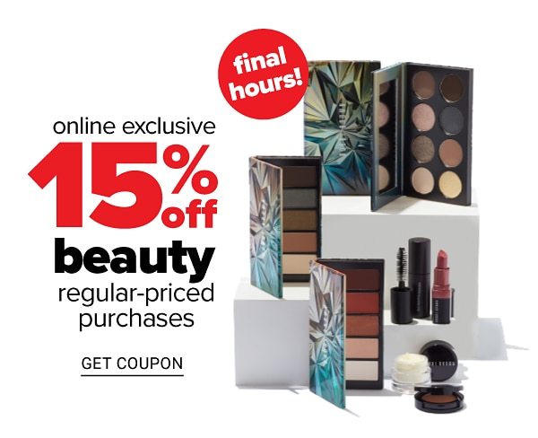 Online Exclusive - 15% off Beauty Regular-Priced Purchases, ends 12/4 - Get Coupon