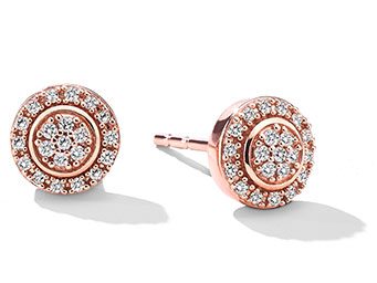 10K Rose Gold Diamond Stud Earrings