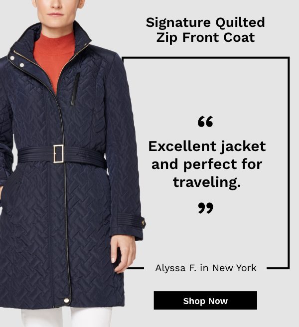 Shop Signature Quilted Zip Front Coat