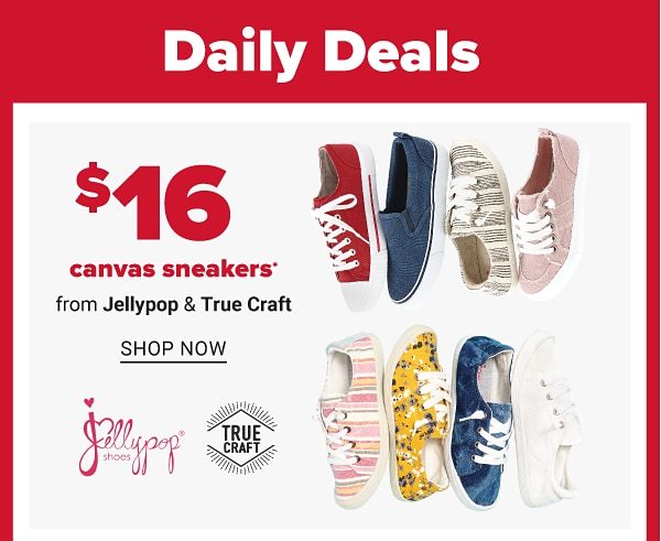Daily Deals - $16 canvas sneakers from Jellypop & True Craft™. Shop Now.