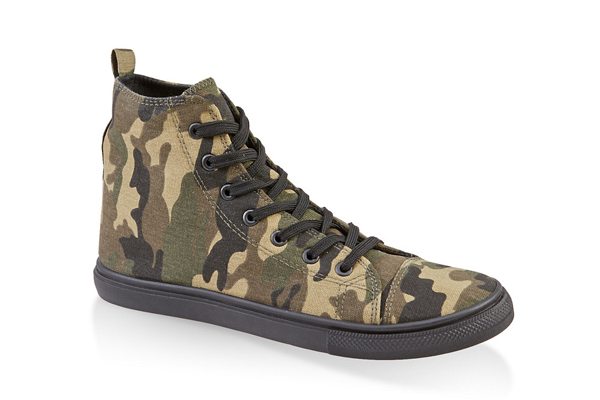 Camo Lace Up High Top Sneakers