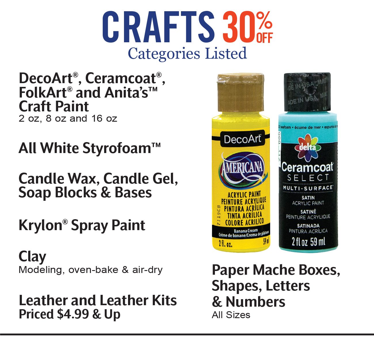 30% of Select Crafts