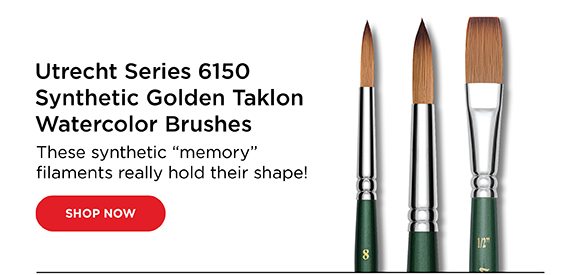 Utrecht Series 6150 Synthetic Golden Taklon Watercolor Brushes