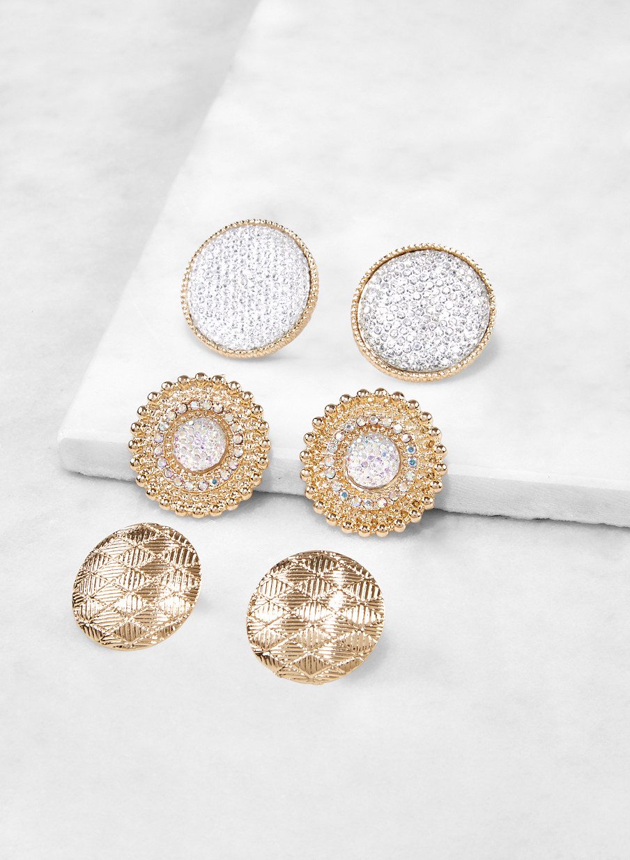 Textured Metallic Disc Earrings