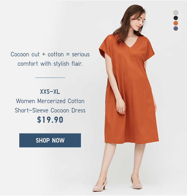 PDP3 - WOMEN MERCERIZED COTTON SHORT-SLEEVE DRESS