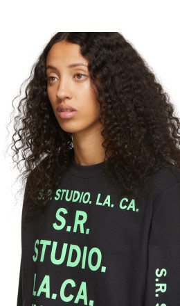 S.R. STUDIO. LA. CA. - Black & Green Unlimited Double Logo Shirt