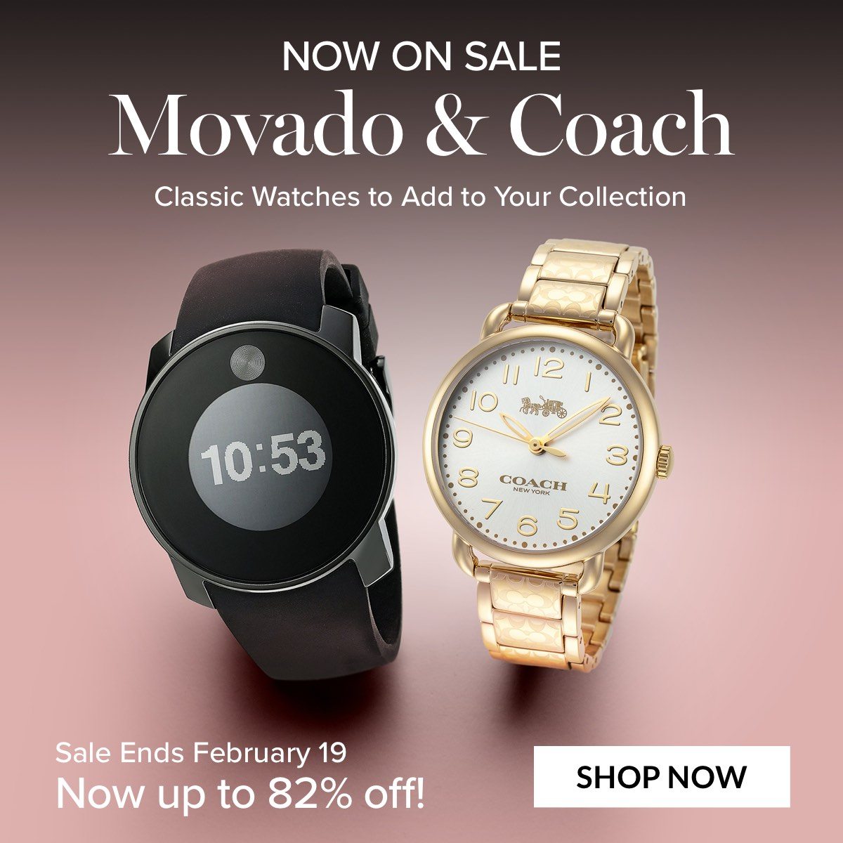 NOW ON SALE: Movado & Coach Classic Watches to Add to Your Collection Up to 82% off! Ends February 19