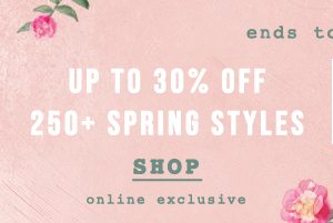 Shop up to 30% off select clothing styles.