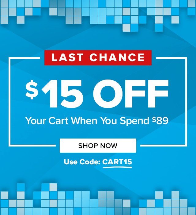 Spend $89 + get $15 off your cart w/ coupon code: CART15