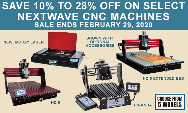 Save 10% to 28% Off On Select Nextwave CNC Machines