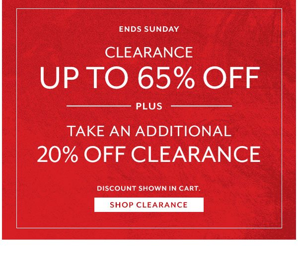 Take an Additional 20% Off Clearance