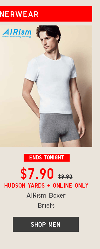 $7.90 AIRISM BOXER BRIEFS - SHOP MEN