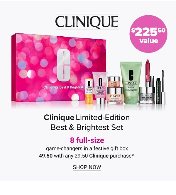 Clinique Limited-Edition Best & Brightest Set - 8 Full-Size Game-Changers in a festive gift box - Shop Now