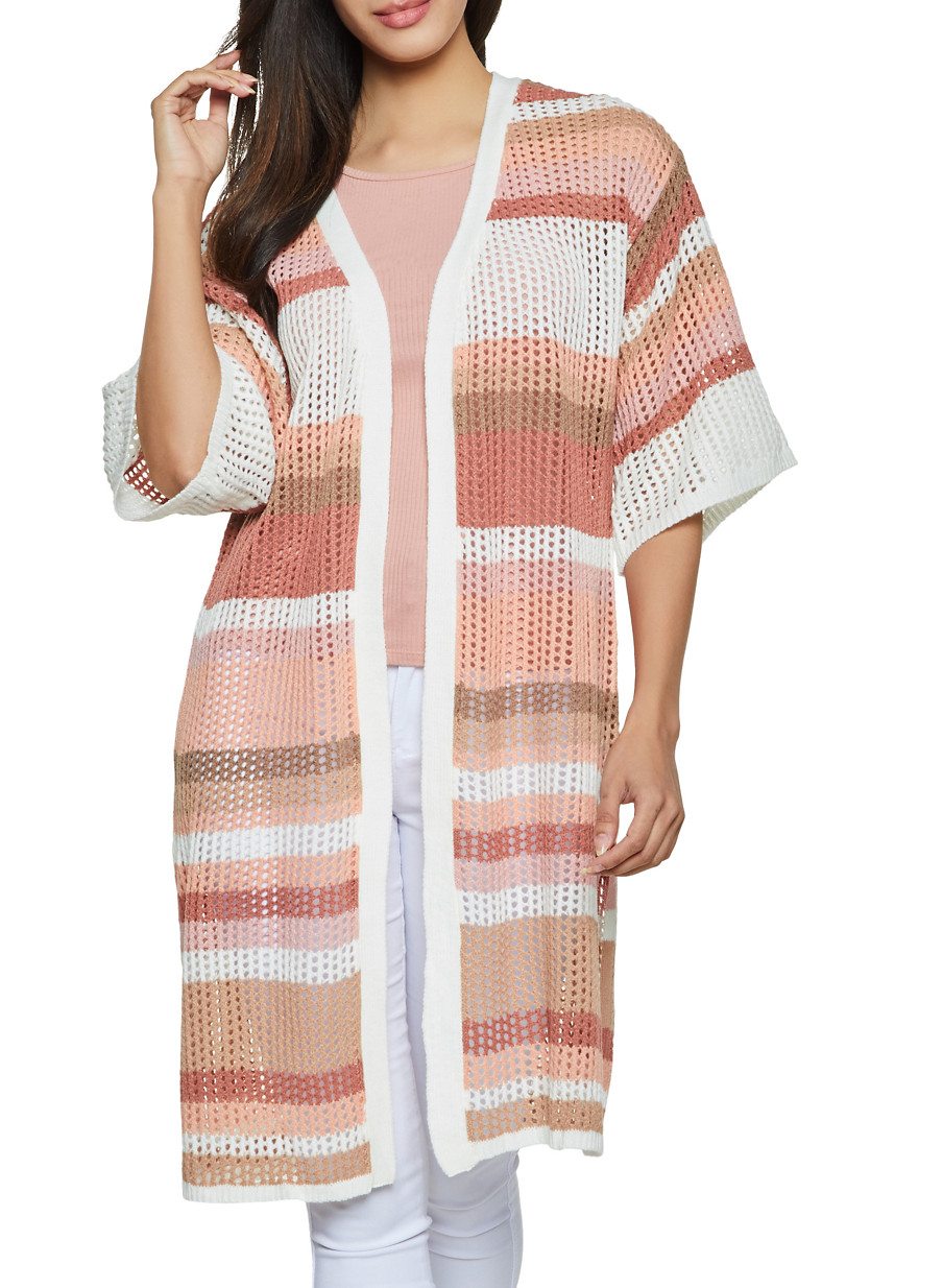 Striped Pointelle Duster