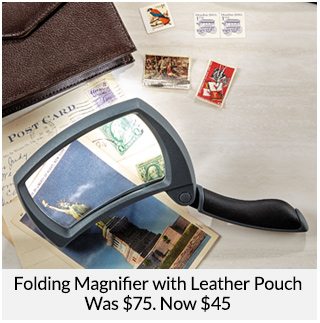 Shop Folding Magnifier with Leather Pouch