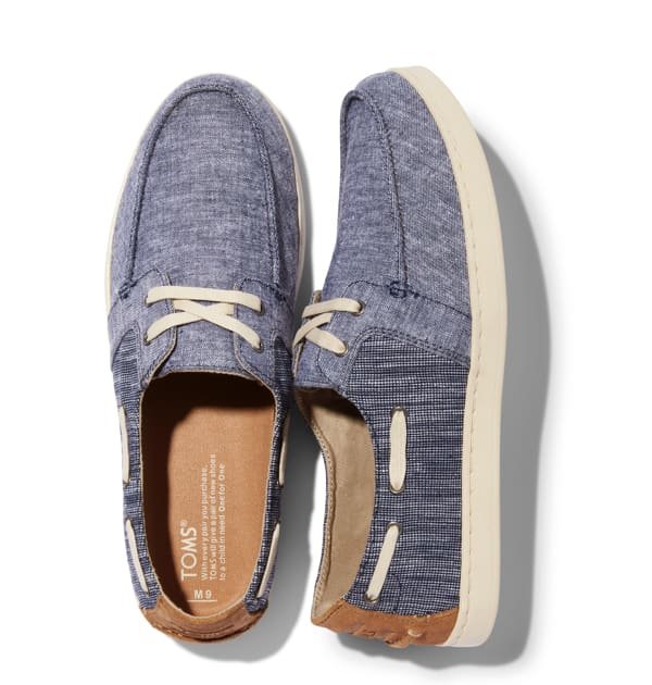 Navy Chambray Mix Men's Culver Boat Shoes