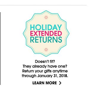 HOLIDAY EXTENDED RETURNS