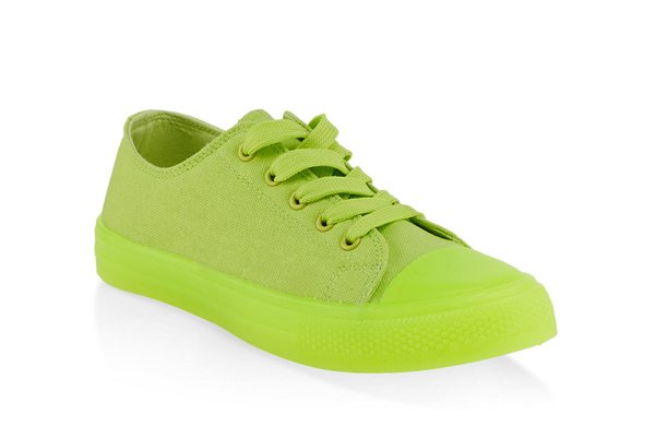 Solid Neon Lace Up Sneakers