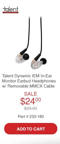 Talent DCD-02 Dynamic IEM In-Ear Monitor Earbud Headphones with Removable MMCX Cable