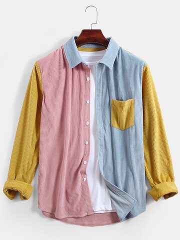 Corduroy Patchwork Shirts