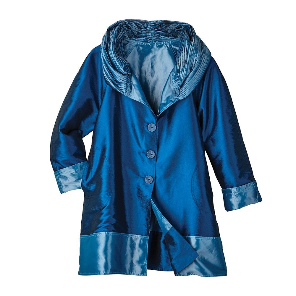 Reversible Hooded Rain Jacket - Iridescent Fabric