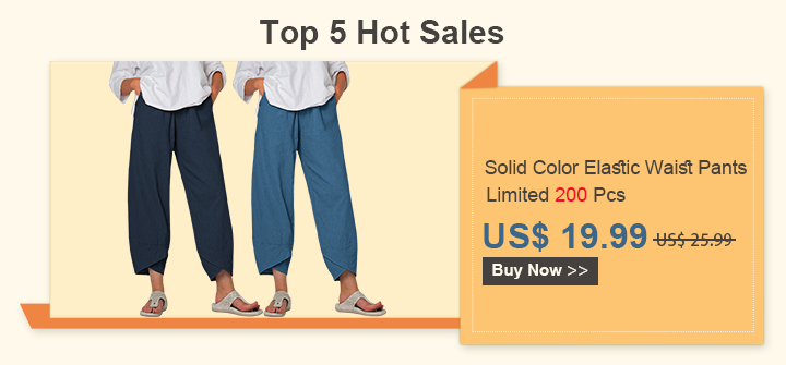 Solid Color Elastic Waist Casual Pants