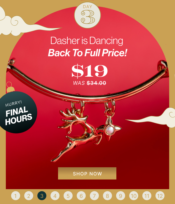 Dasher is Dancing Back to Full Price | Final Hours for Reindeer Bangle at $19 