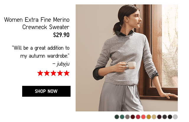 WOMEN RXTRA FINE MERINO CREWNECK SWEATER $29.90 - SHOP NOW