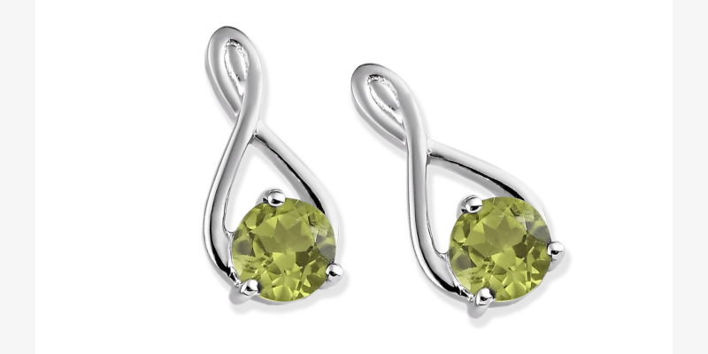 Peridot Twist Earrings Sterling Silver