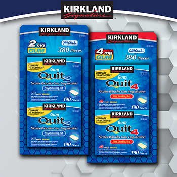 Kirkland Signature Quit Gum 2 mg or 4 mg, 380 Pieces