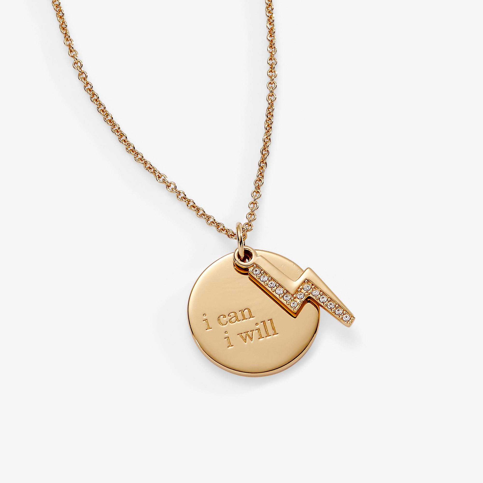 Image of “I Can, I Will” Duo Charm Pendant Necklace